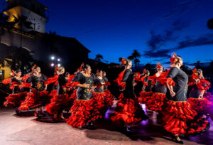 Group of Fiesta dancers performing during Noches de Ronda in Santa Barbara