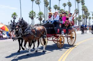 Santa Barbara Fiesta Parade with Old Horse Drawn Carriage
